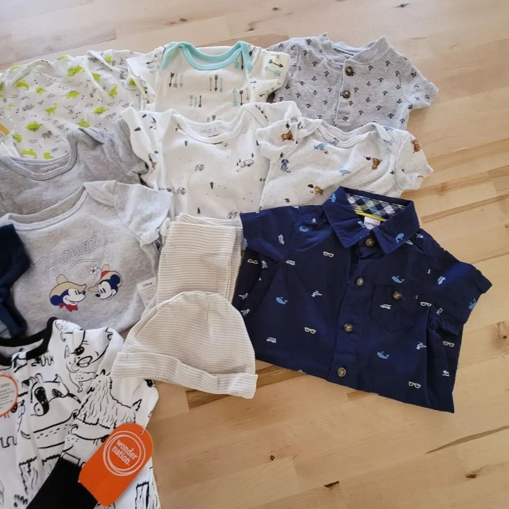 Baby Boy Clothing Lot 3m 3-6m Carter's NEW Spring Summer One Piece Pajamas Blue